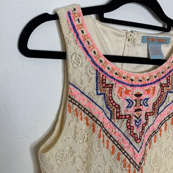 T20 Flying Tomato Lace Midi dress with tribal aztec southwest print front size m - Picture 6 of 12